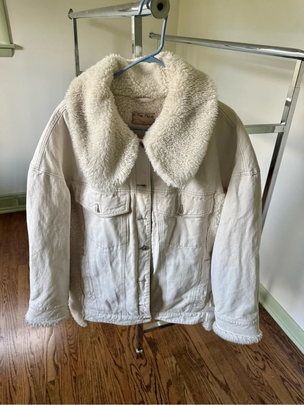 NWT Free People x We The Free Holly Cozy Denim Sherpa Jacket Sz XL